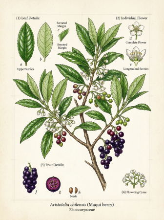 Botánica Aristotelia Chilensis